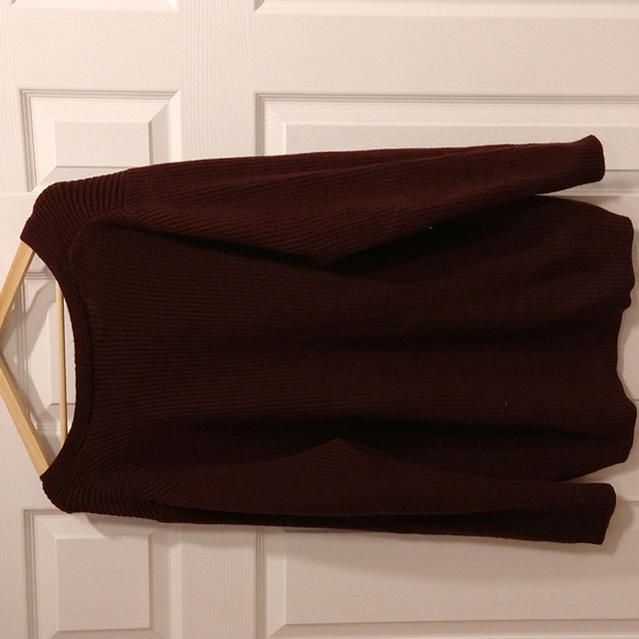 Halston oversized heavy sweater purple burgundy marroon - Picture 2 of 10